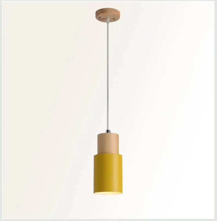 Modern Metal and Wood Pendant Lamp