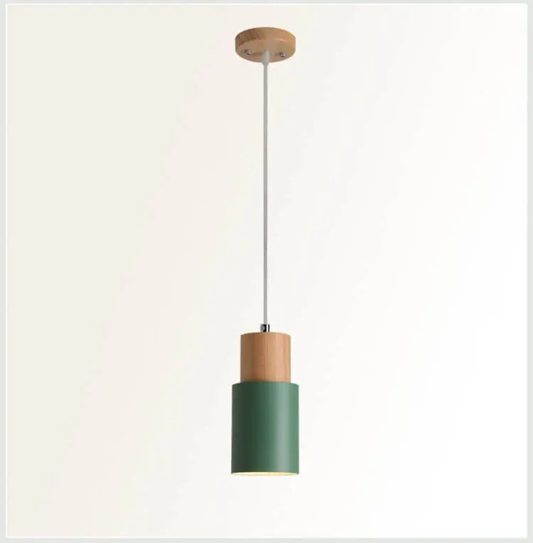 Modern Metal and Wood Pendant Lamp