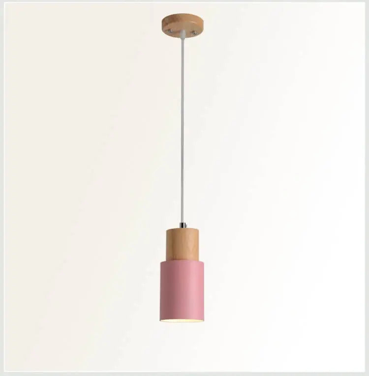 Modern Metal and Wood Pendant Lamp