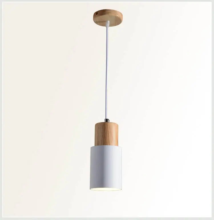 Modern Metal and Wood Pendant Lamp
