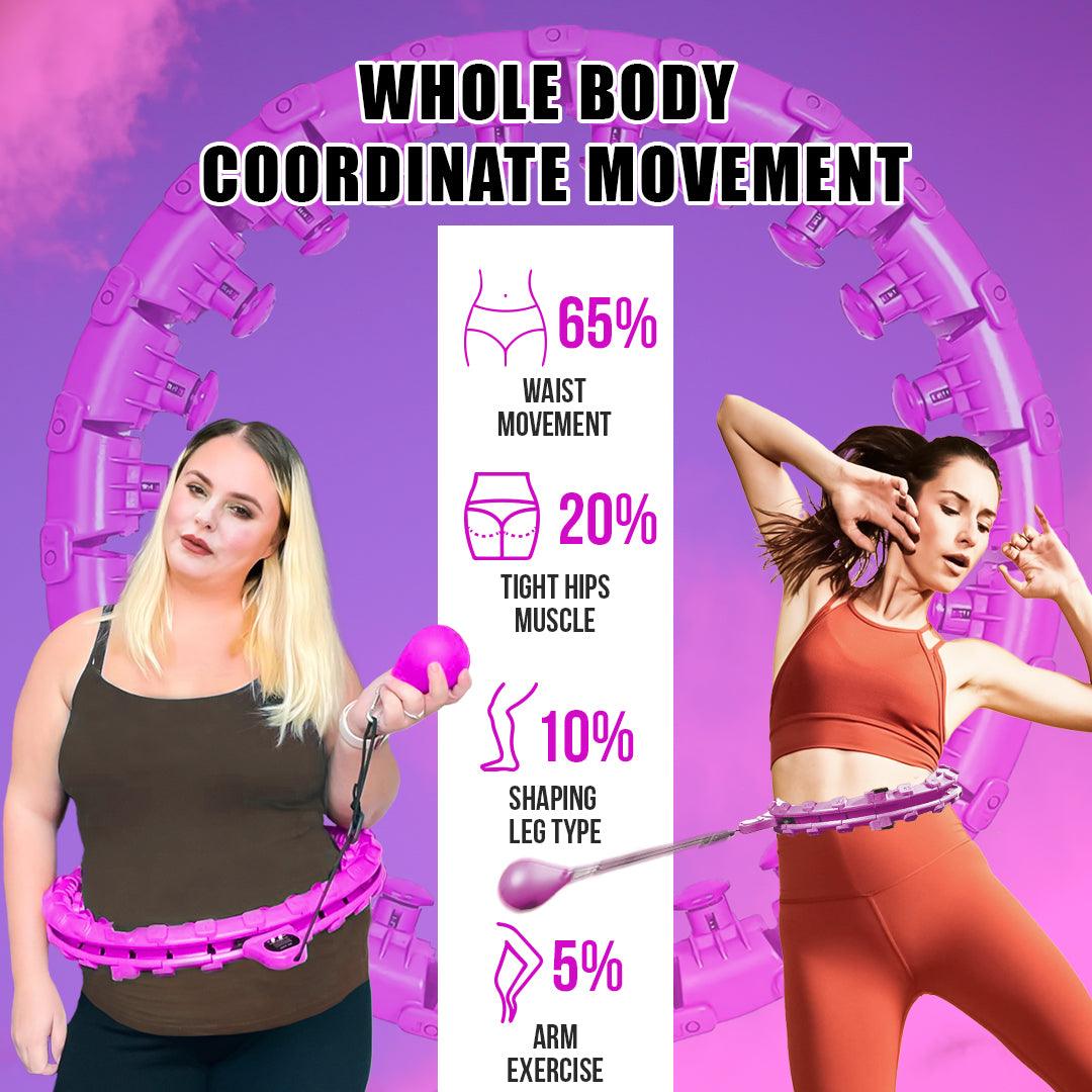 MASKURA Smart Weighted Hula Hoop with Counter – 24 Knots, Adjustable Ring Size for Weight Loss & Smart Fitness, Suitable for Adults