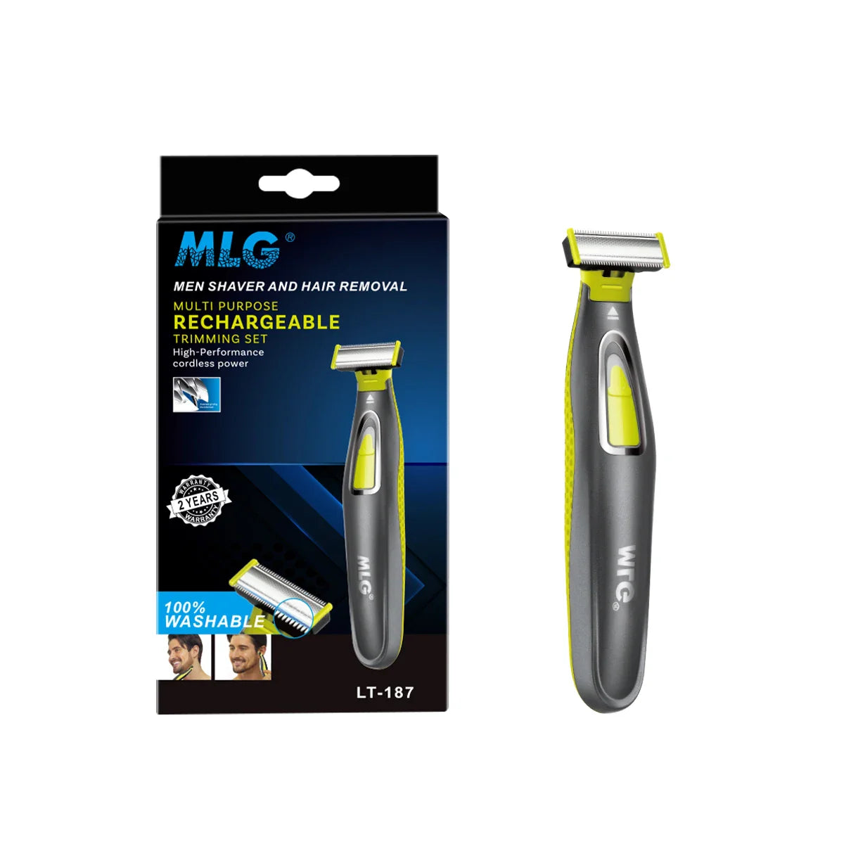 MLG Electric Shaver for Men & Women – Portable Full-Body Trimmer with USB Rechargeable T-Blade Razor, Washable for Beard, Armpits, and More