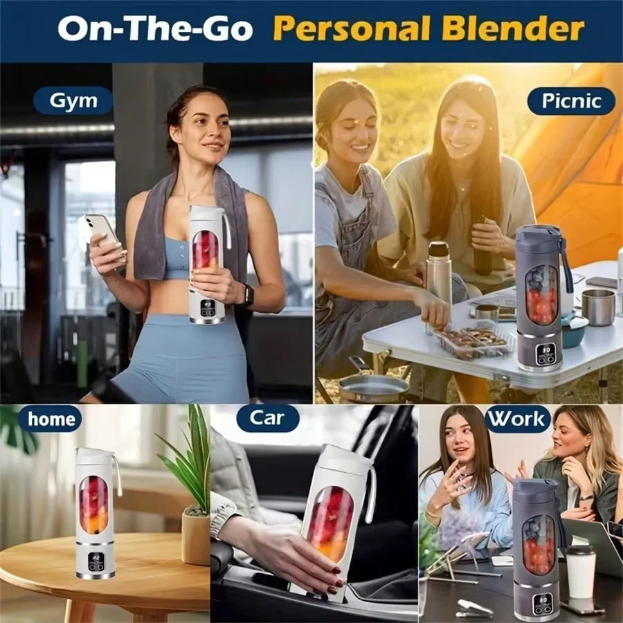 45ml USB-Charging Portable Juicer with 8-12 Blades, BPA-Free Material - Makes Milkshakes & Juices Anywhere, Travel, Office, Outdoor