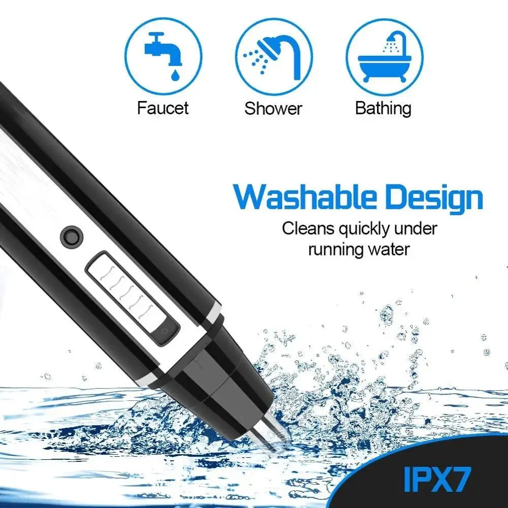 Kemei 4-in-1 Men's Grooming Kit - Rechargeable Electric Trimmer for Hair, Beard, Nose & Ear
