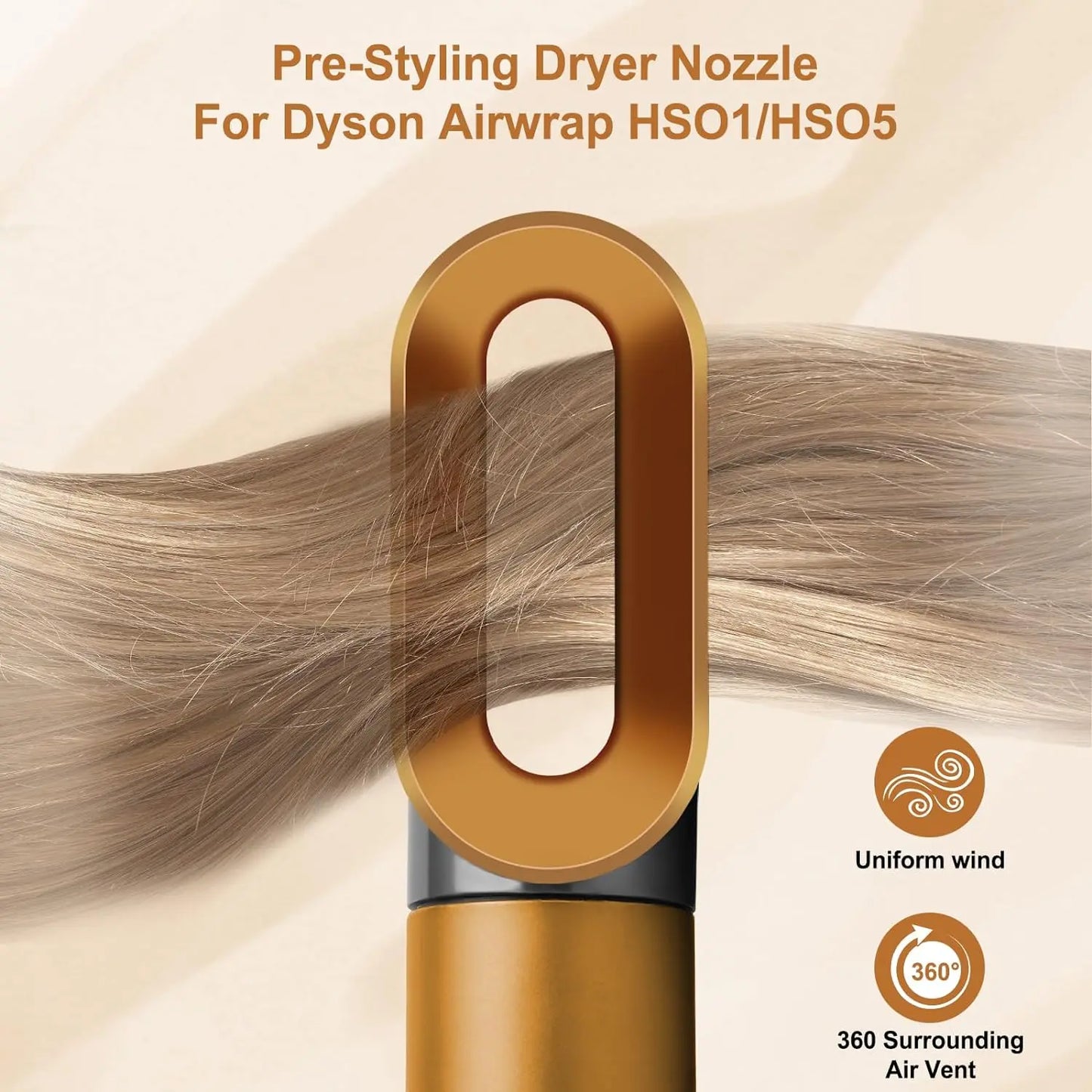 Pre-Styling Nozzle for Dyson Airwrap HS01/HS05 – Hair Styler Curling & Modeling Attachment by SenCiciMen X9
