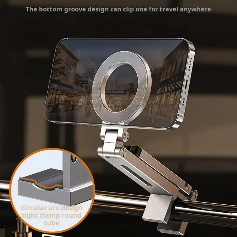 Foldable Mini Tripod with Magnetic Phone Holder — Portable Travel Stand for iPhone & Android, Ideal for Desk, Plane, or Train