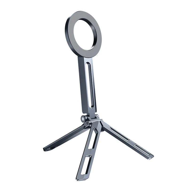 Foldable Mini Tripod with Magnetic Phone Holder — Portable Travel Stand for iPhone & Android, Ideal for Desk, Plane, or Train