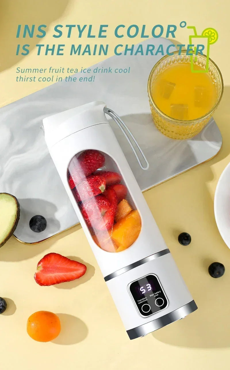45ml USB-Charging Portable Juicer with 8-12 Blades, BPA-Free Material - Makes Milkshakes & Juices Anywhere, Travel, Office, Outdoor