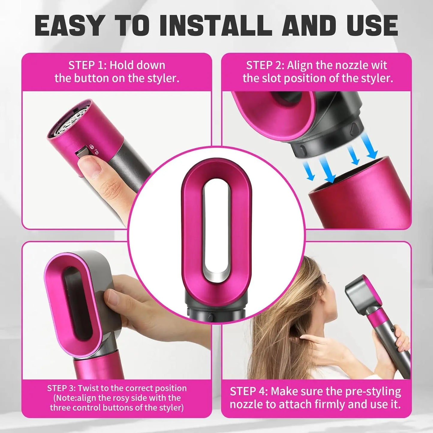 Pre-Styling Nozzle for Dyson Airwrap HS01/HS05 – Hair Styler Curling & Modeling Attachment by SenCiciMen X9