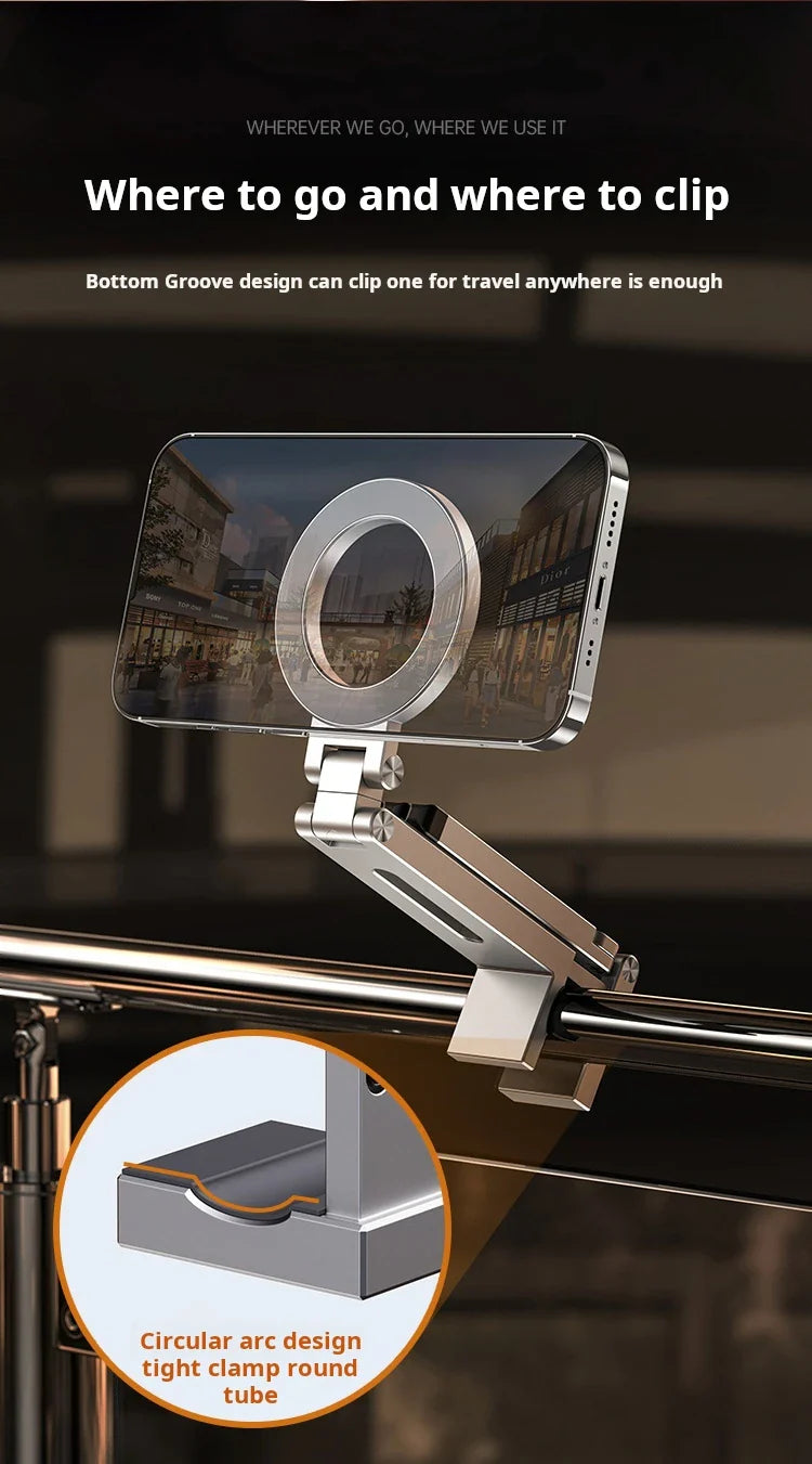 Foldable Mini Tripod with Magnetic Phone Holder — Portable Travel Stand for iPhone & Android, Ideal for Desk, Plane, or Train