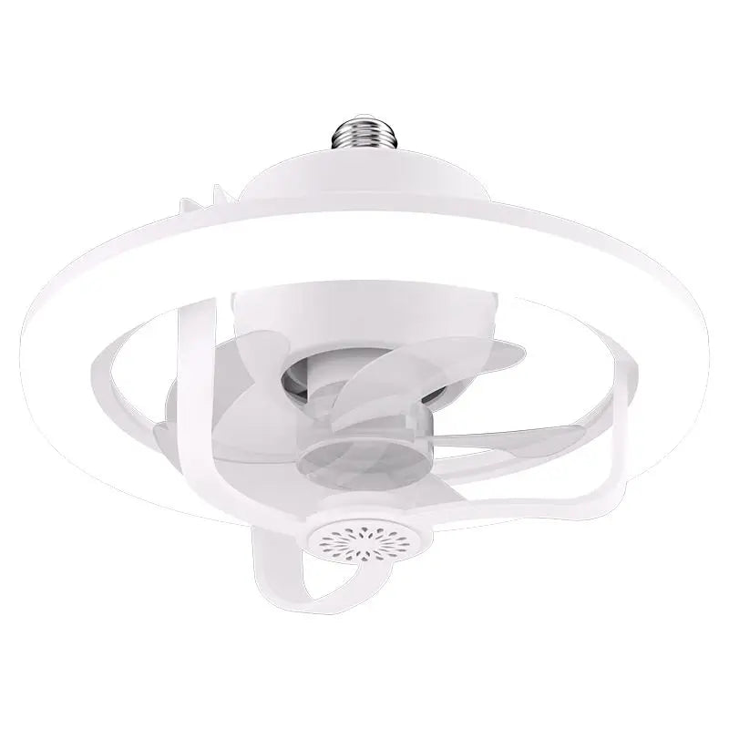 360° Rotating E27 LED Ceiling Fan Light with Remote, RGB Color, Dimmable Ventilator Lamp for Home Lighting, AC 85-265V