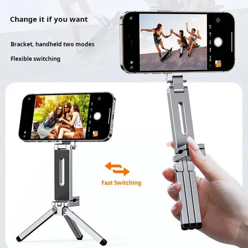 Foldable Mini Tripod with Magnetic Phone Holder — Portable Travel Stand for iPhone & Android, Ideal for Desk, Plane, or Train