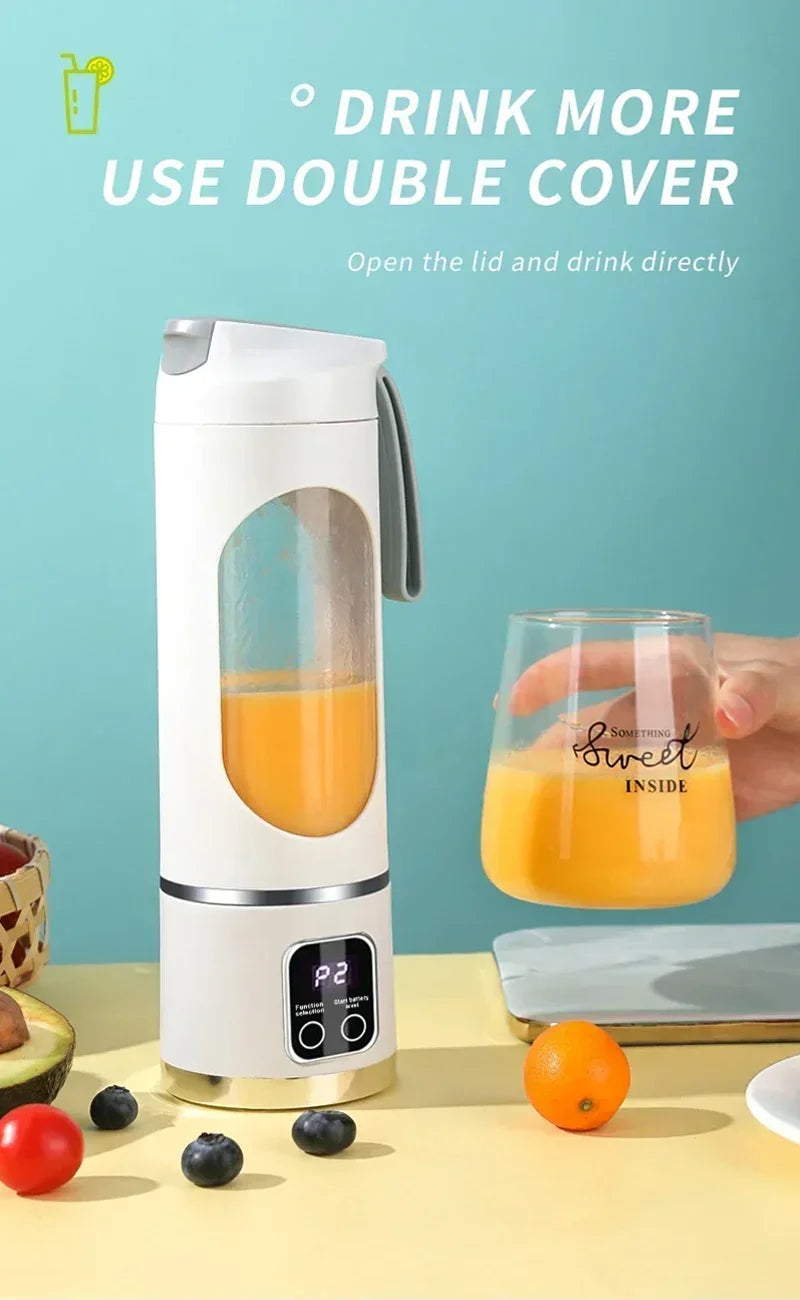 45ml USB-Charging Portable Juicer with 8-12 Blades, BPA-Free Material - Makes Milkshakes & Juices Anywhere, Travel, Office, Outdoor