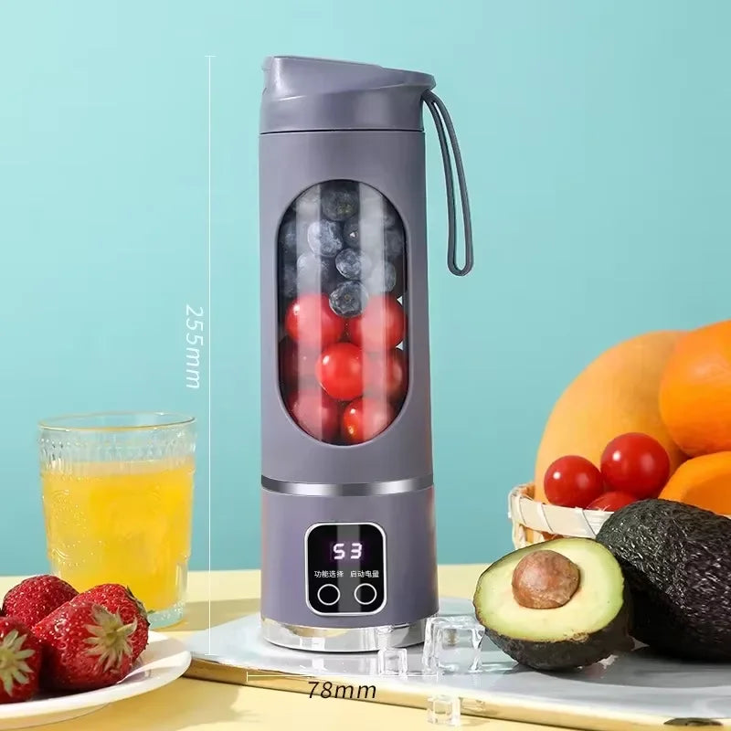 45ml USB-Charging Portable Juicer with 8-12 Blades, BPA-Free Material - Makes Milkshakes & Juices Anywhere, Travel, Office, Outdoor