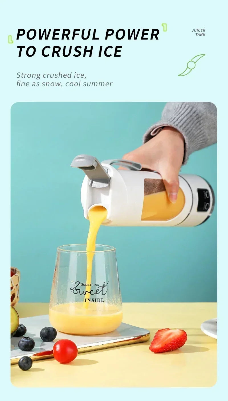 45ml USB-Charging Portable Juicer with 8-12 Blades, BPA-Free Material - Makes Milkshakes & Juices Anywhere, Travel, Office, Outdoor