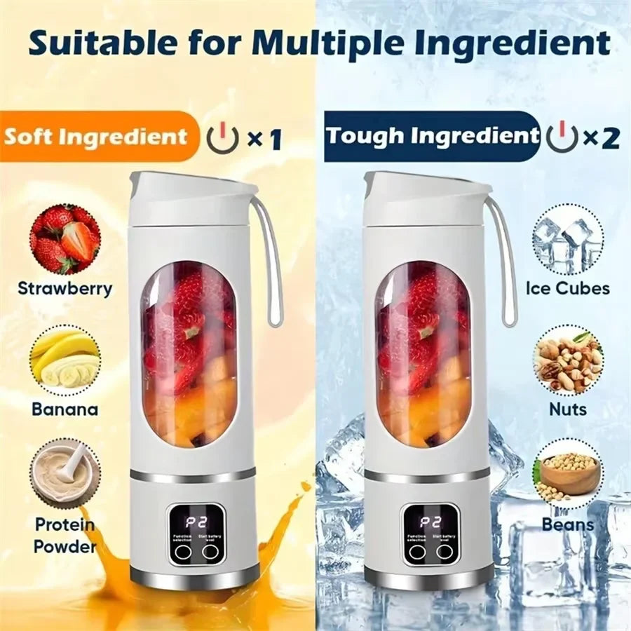 45ml USB-Charging Portable Juicer with 8-12 Blades, BPA-Free Material - Makes Milkshakes & Juices Anywhere, Travel, Office, Outdoor
