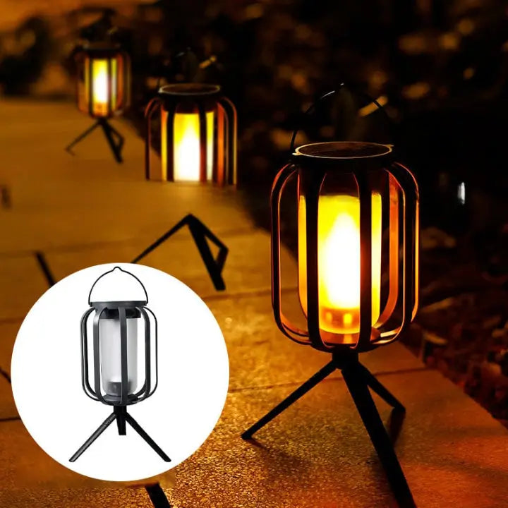 Solar Flame Lantern with 4 Lighting Modes – Weatherproof Outdoor Light for Garden, Patio & Camping