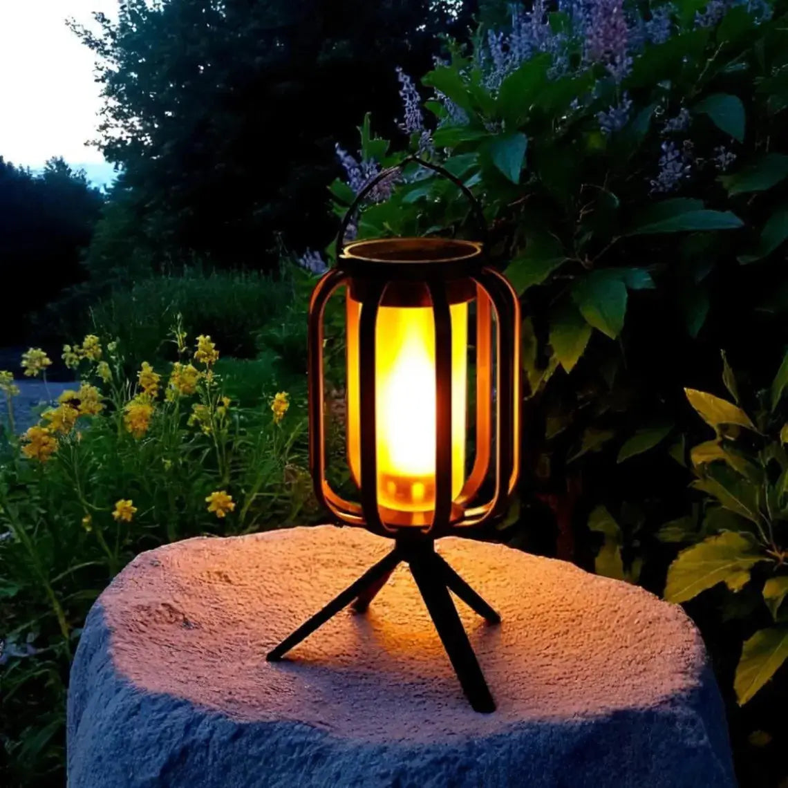 Solar Flame Lantern with 4 Lighting Modes – Weatherproof Outdoor Light for Garden, Patio & Camping