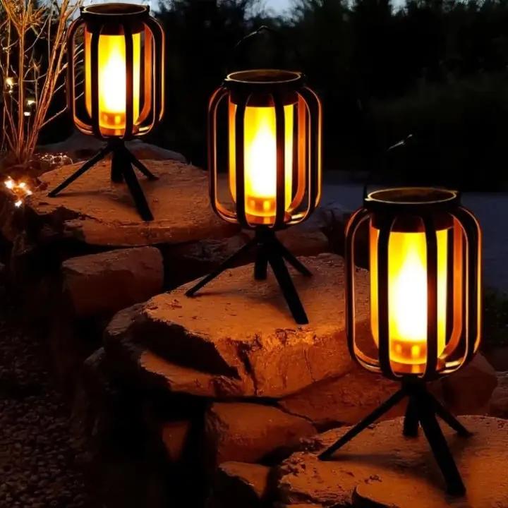 Solar Flame Lantern with 4 Lighting Modes – Weatherproof Outdoor Light for Garden, Patio & Camping