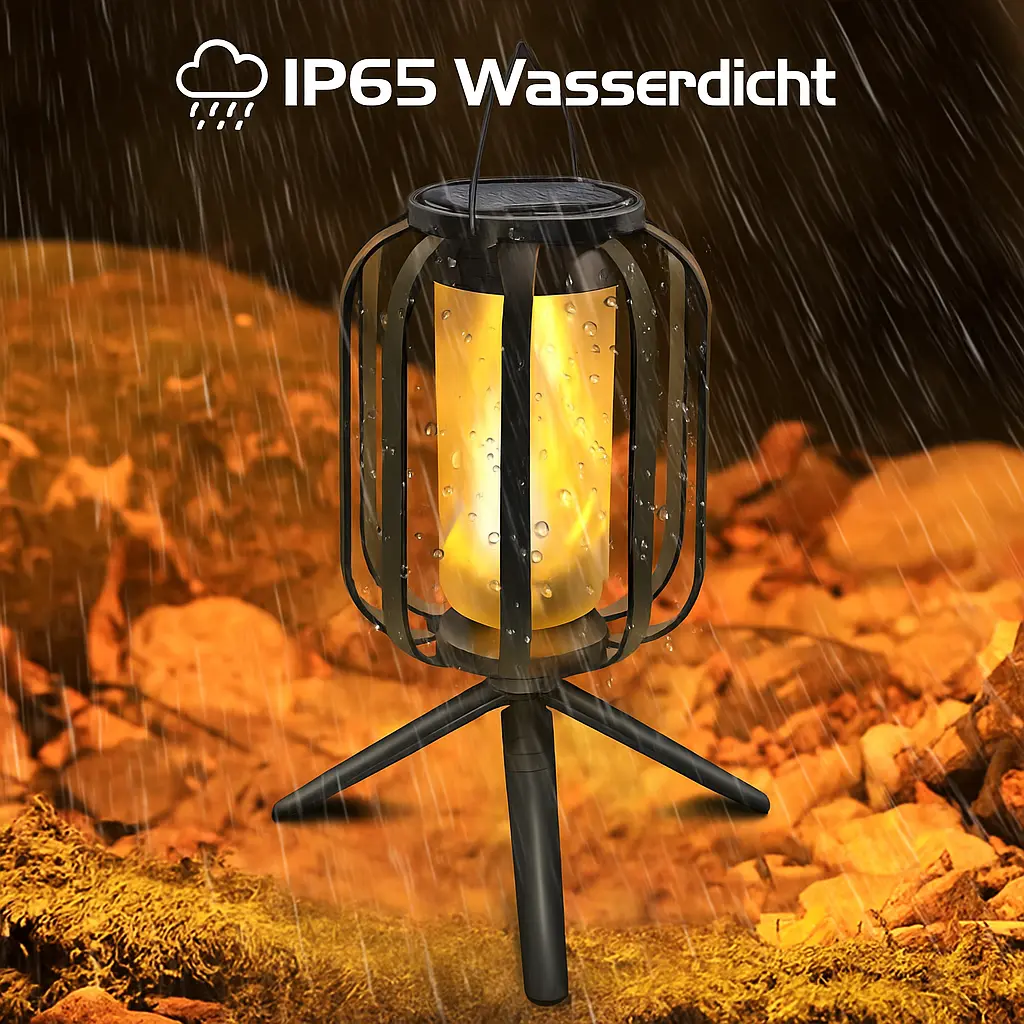 Solar Flame Lantern with 4 Lighting Modes – Weatherproof Outdoor Light for Garden, Patio & Camping