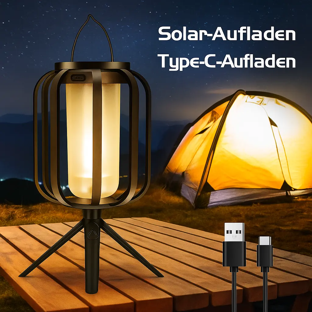 Solar Flame Lantern with 4 Lighting Modes – Weatherproof Outdoor Light for Garden, Patio & Camping