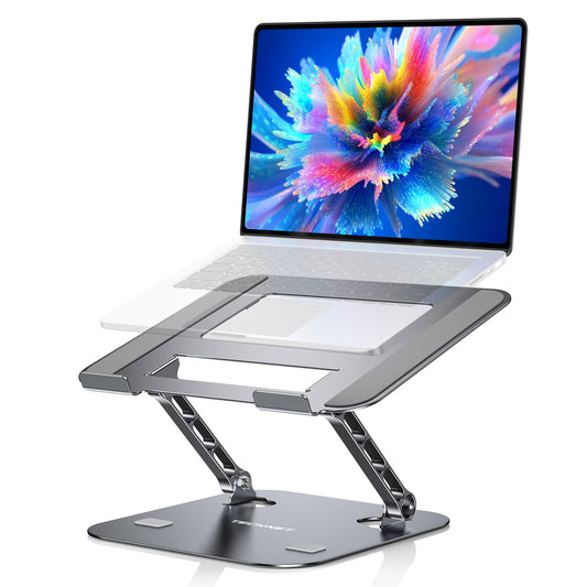 TECKNET Ergonomic Adjustable Laptop Stand – Foldable Holder for 11–17.3 Inch Laptops, MacBooks & Tablets