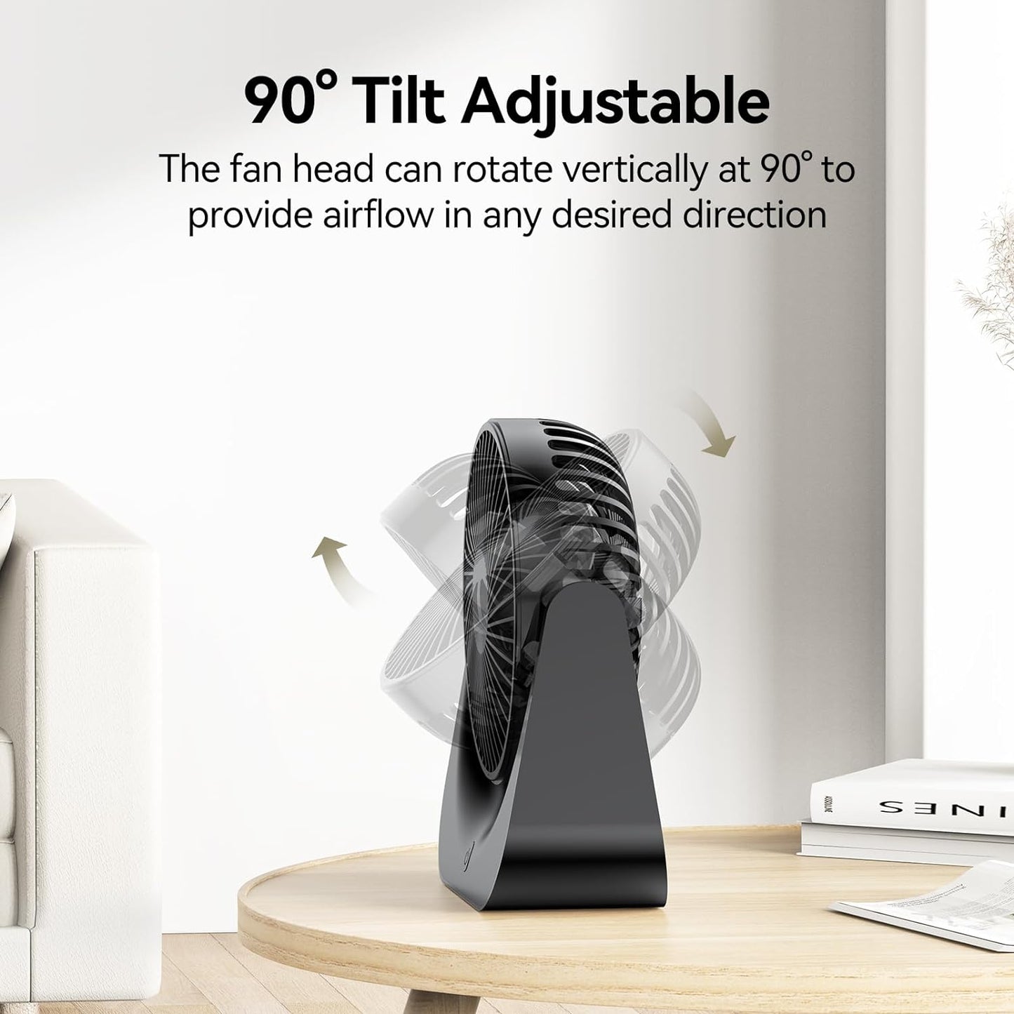 VOXON USB Desk Fan - Compact Table Fan with 5-Speed Adjustable Breeze