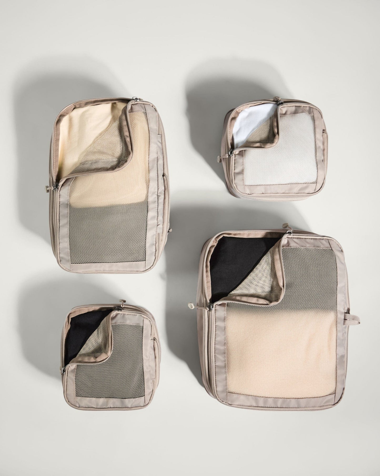 Taupe Packing Cubes – 4-Piece Set for Effortless Travel Organization