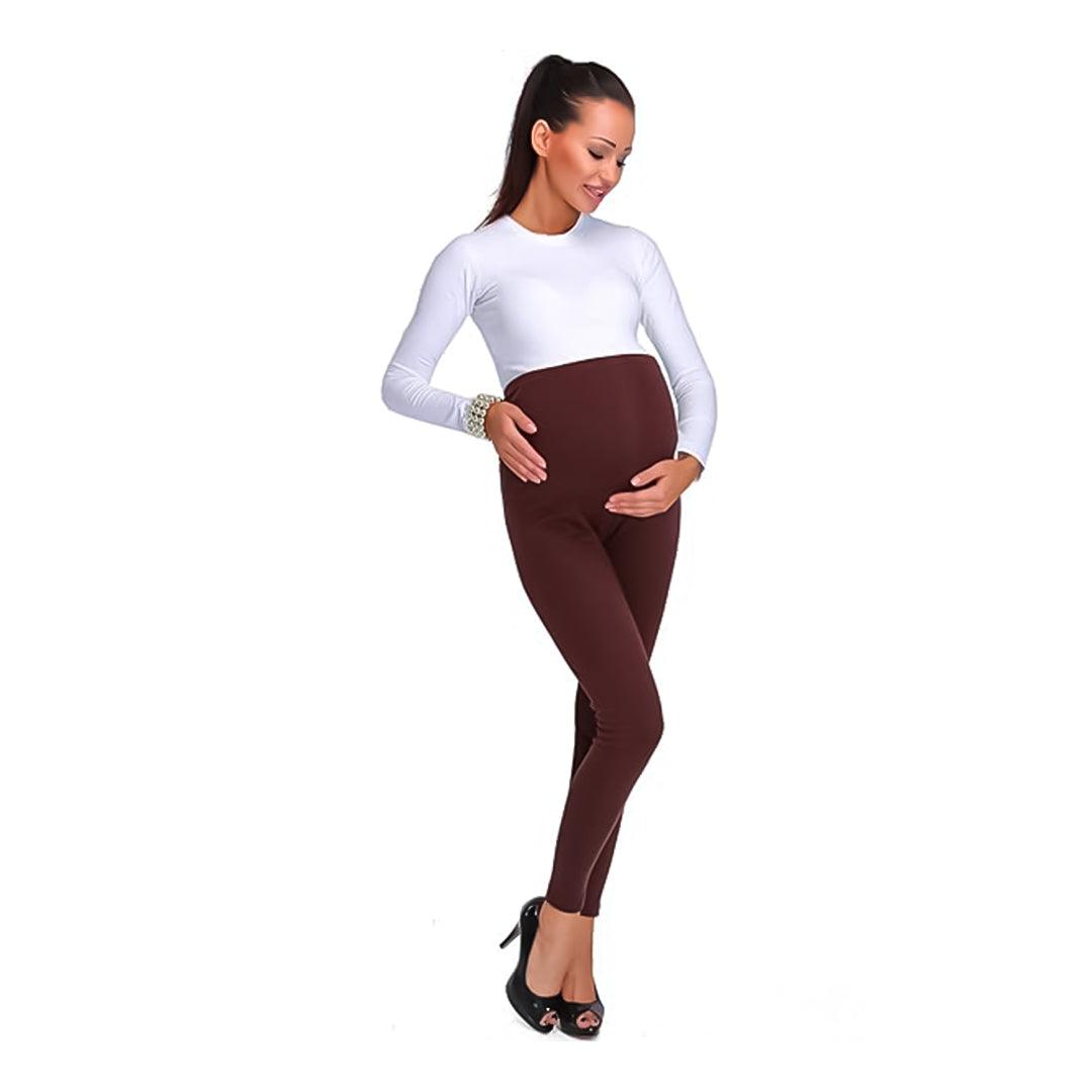 Cozy Fleece-Lined Maternity Leggings – Thick, Soft, Full-Length Cotton Pregnancy Pants for Warmth