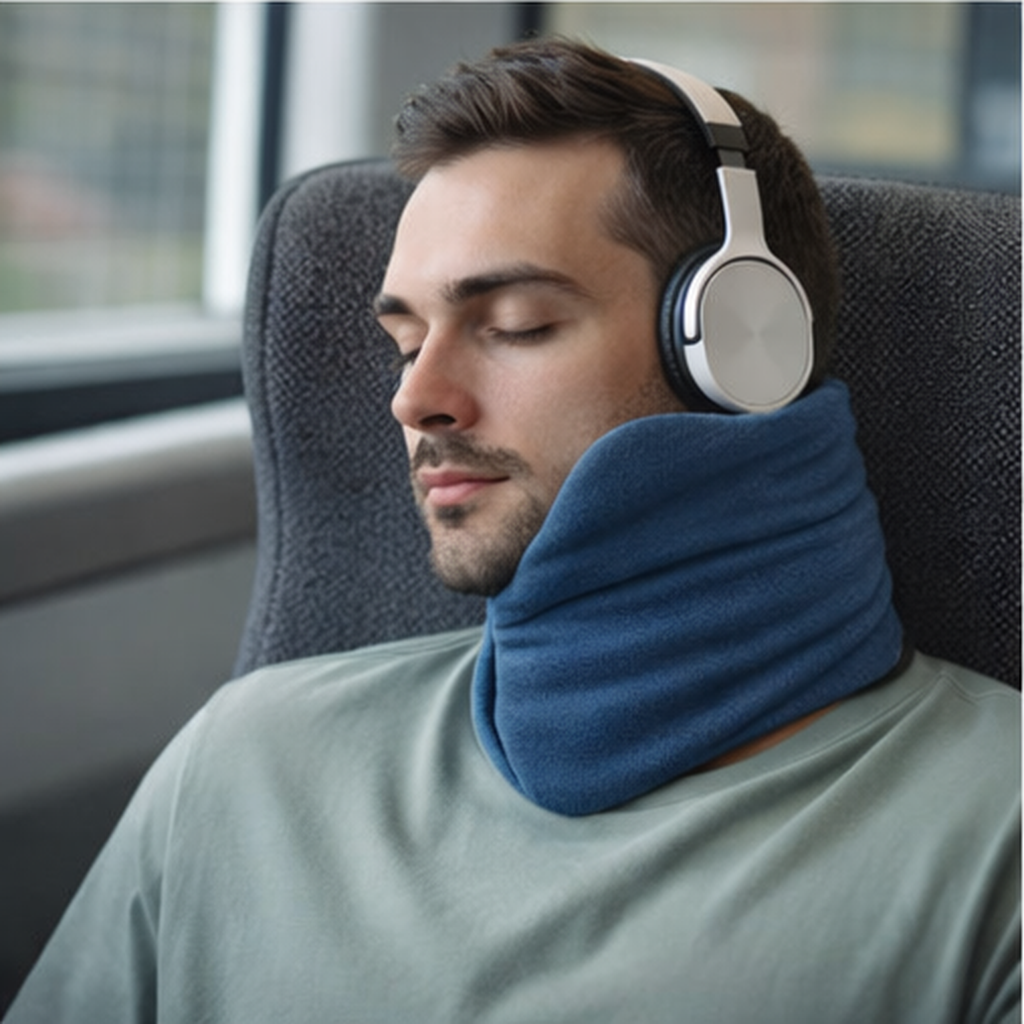 Ultra-Comfort Travel Neck Pillow with Supportive Wrap for Upright Rest