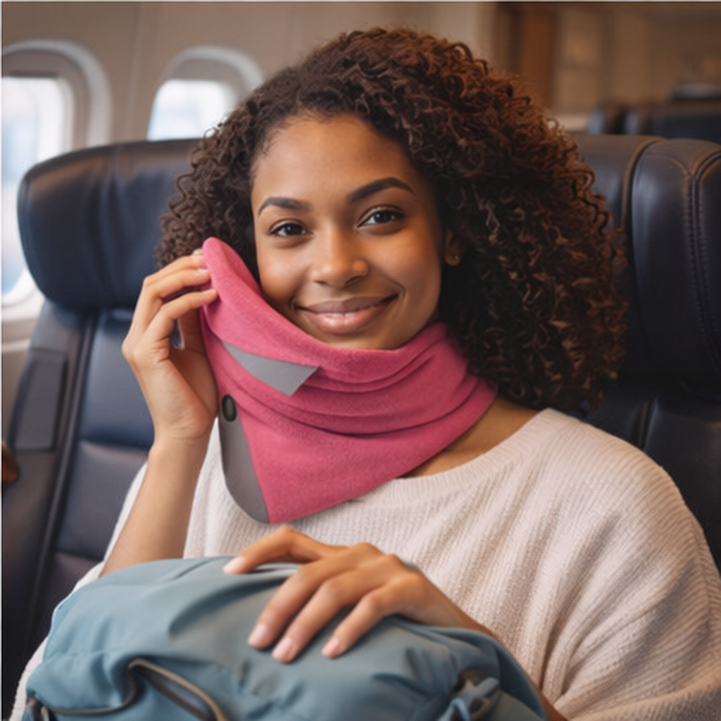 Ultra-Comfort Travel Neck Pillow with Supportive Wrap for Upright Rest