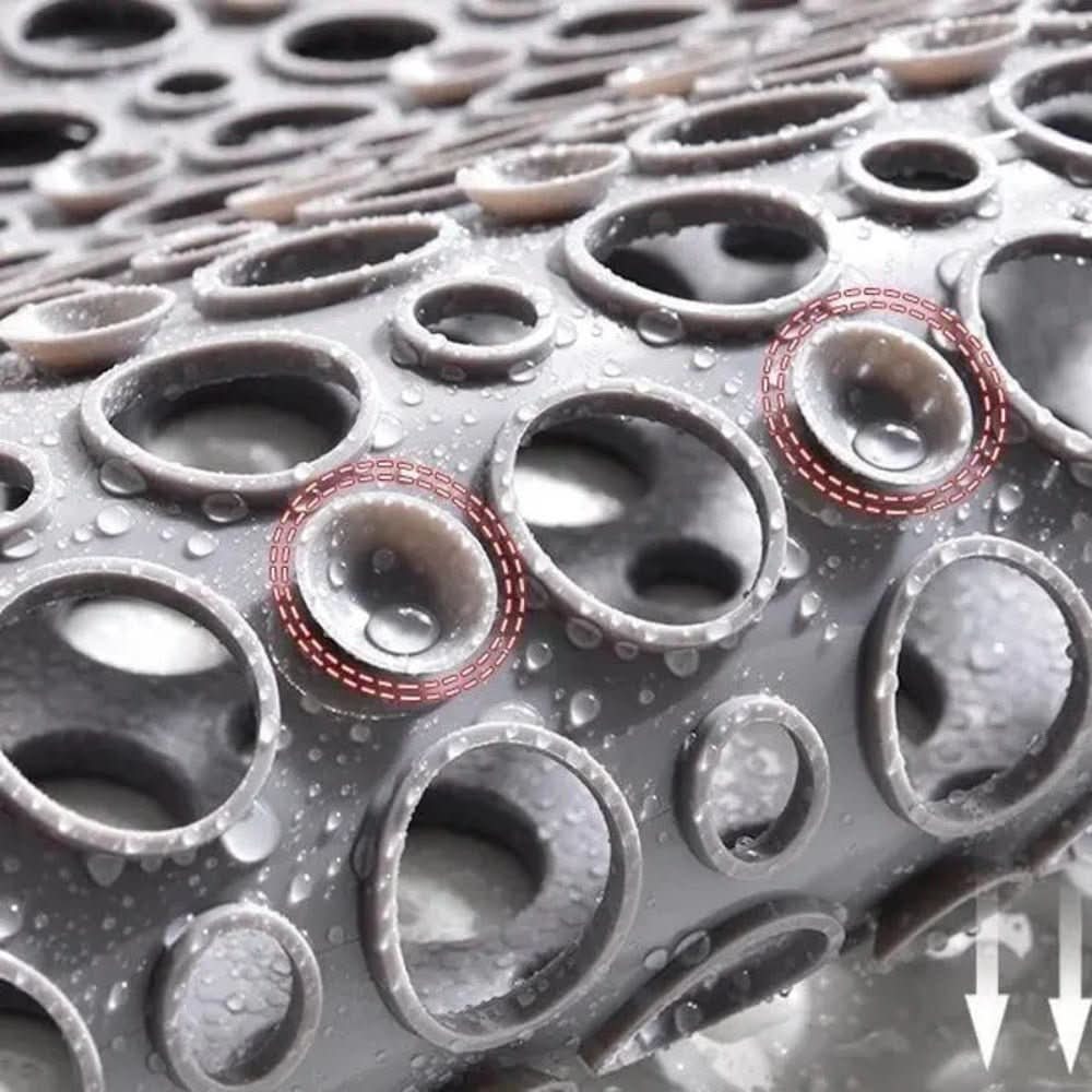 Slip-Resistant Shower Mat with Quick-Drain Surface