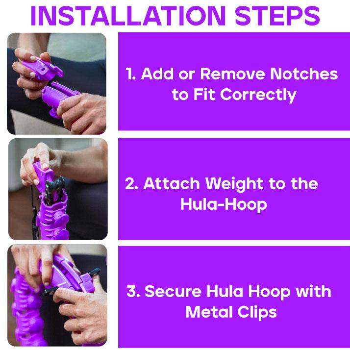 MASKURA Smart Weighted Hula Hoop with Counter – 24 Knots, Adjustable Ring Size for Weight Loss & Smart Fitness, Suitable for Adults